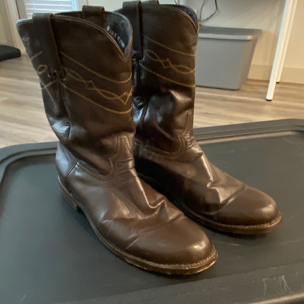 Brown Leather Cowboy Boots size 12